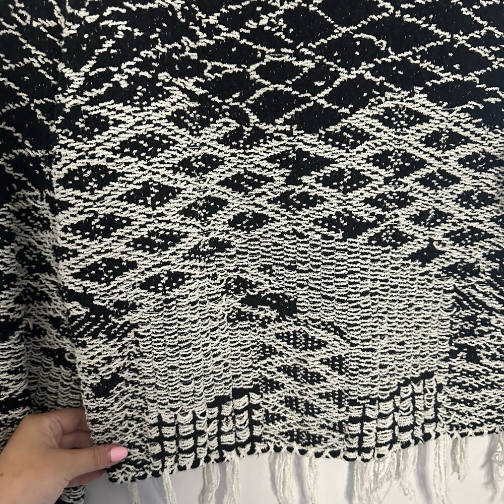 Saint Laurent Cropped Jacquard Sweater Natural Black Small - Picture 6 of 8